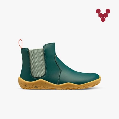 Vivobarefoot Fulham Rubber II Little Forest Folk Grønn Chelsea Boots Barn [1-LEKW]